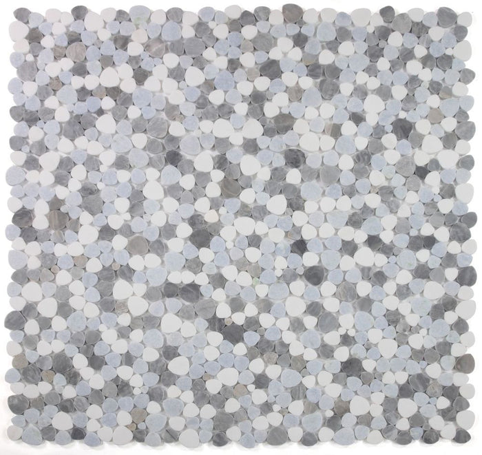 NB3636 Sliced Pebble Blue Ocean Marble Mosaic 9 sheets together