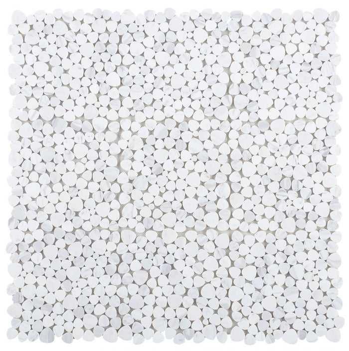 NB379 Slice Pebble White Marble Mosaic Tile 9 sheets together