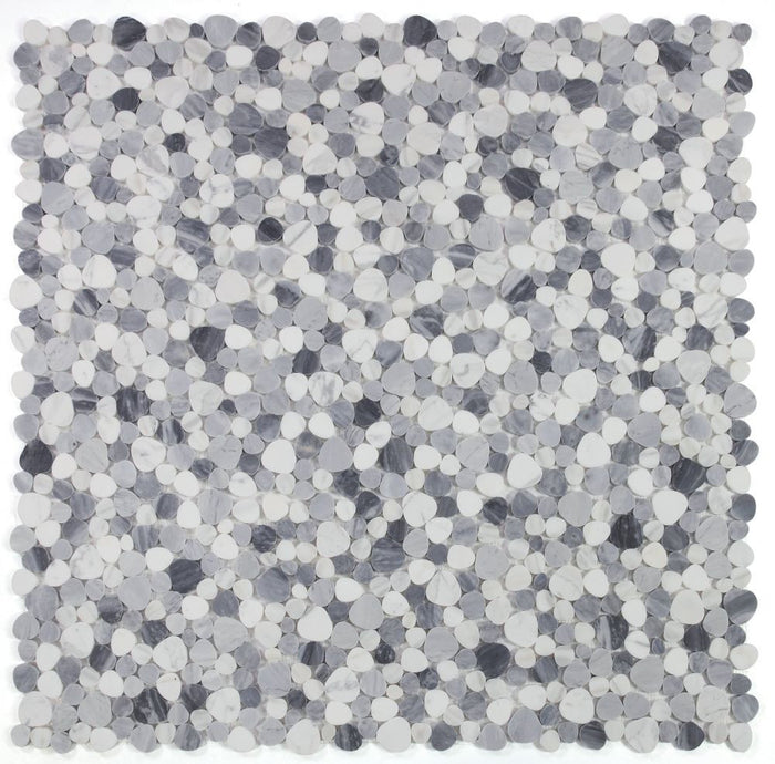 NB3882 Sliced Pebble Calacatta Grey Marble Mosaic Tile 9 sheets together