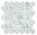 NB4445 Large Penny Round Carrara Honed Marble Mosaic