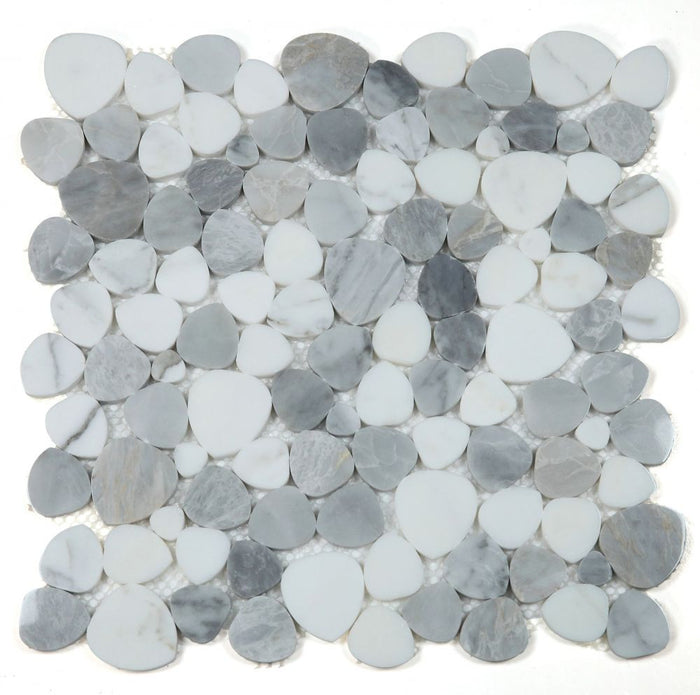 NB678 Sliced Pebble Dusk Marble Mosaic Tile