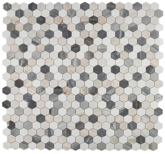 NB3318 Beach 2 x 2 hexagon Marble Mosaic tile at BELK Tile 9 sheets together