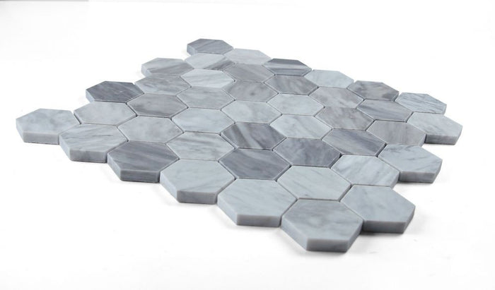 NB4102 Italian Grey 2 x 2 Honed Marble Mosaic Angle View