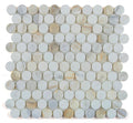 NB4117  Calacatta Hone Penny Round Marble Mosaic