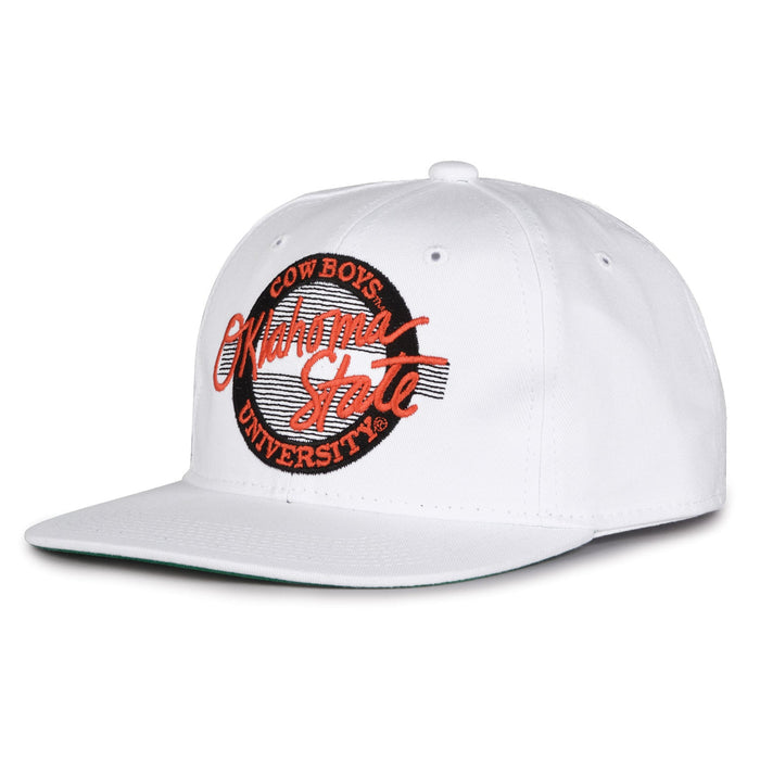 Oklahoma State Cowboys Retro Circle Snapback - White, alternate view 1