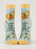 "Please, One Shitstorm at a Time" Funny Women's Ankle Socks