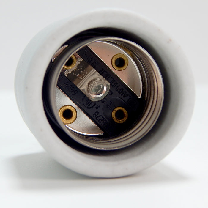 Porcelain Turn Knob Medium Base Socket - Vintporium Architectural Salvage