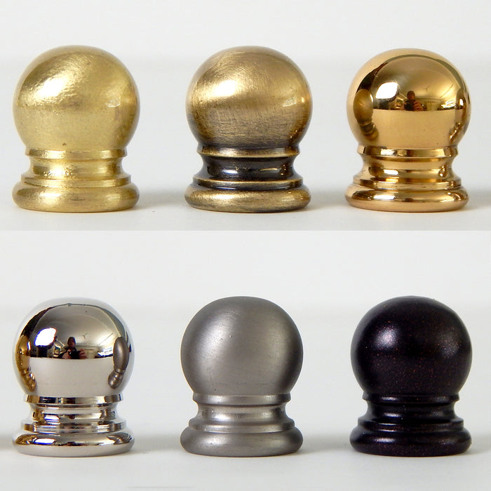 Solid Brass Ball Lamp Finials 1/4-27F Various Finishes Available - Vintporium Architectural Salvage