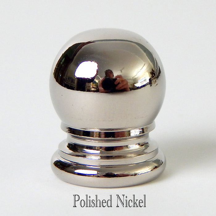 Solid Brass Ball Lamp Finials 1/4-27F Various Finishes Available - Vintporium Architectural Salvage