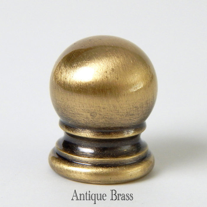 Solid Brass Ball Lamp Finials 1/4-27F Various Finishes Available - Vintporium Architectural Salvage