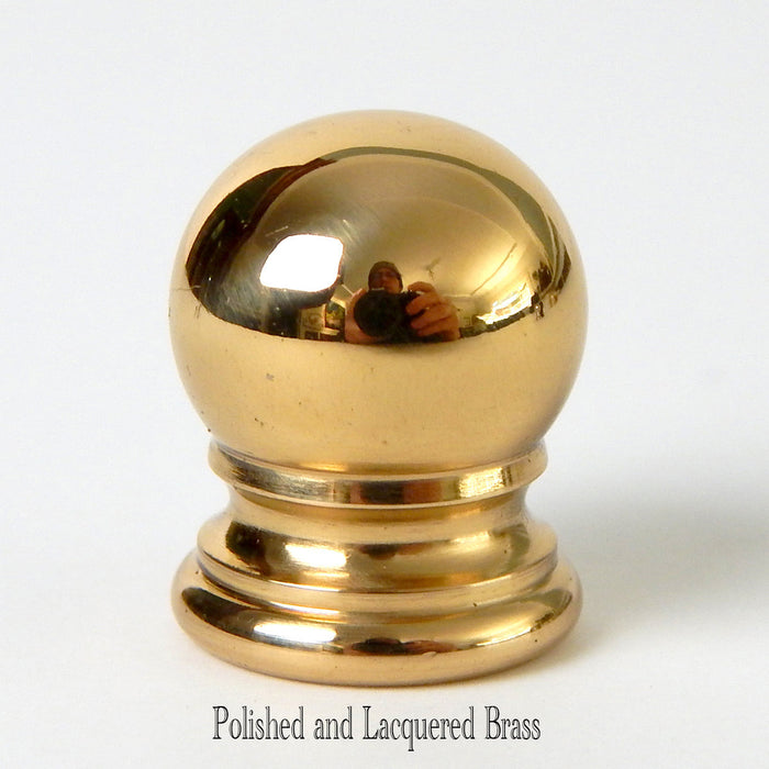 Solid Brass Ball Lamp Finials 1/4-27F Various Finishes Available - Vintporium Architectural Salvage