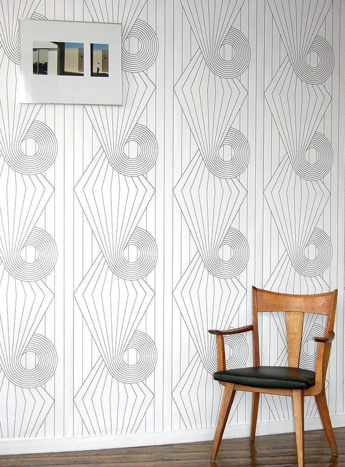 Spiral Black White Wallcovering