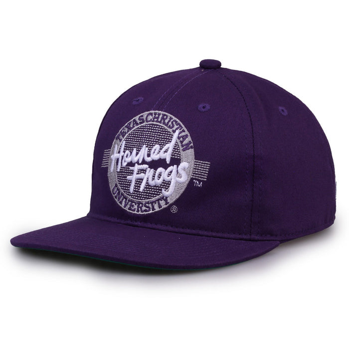TCU Horned Frogs Retro Circle Snapback - Purple, alternate view 1