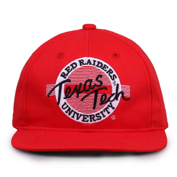 Texas Tech Red Raiders Retro Circle Snapback - Red, front view