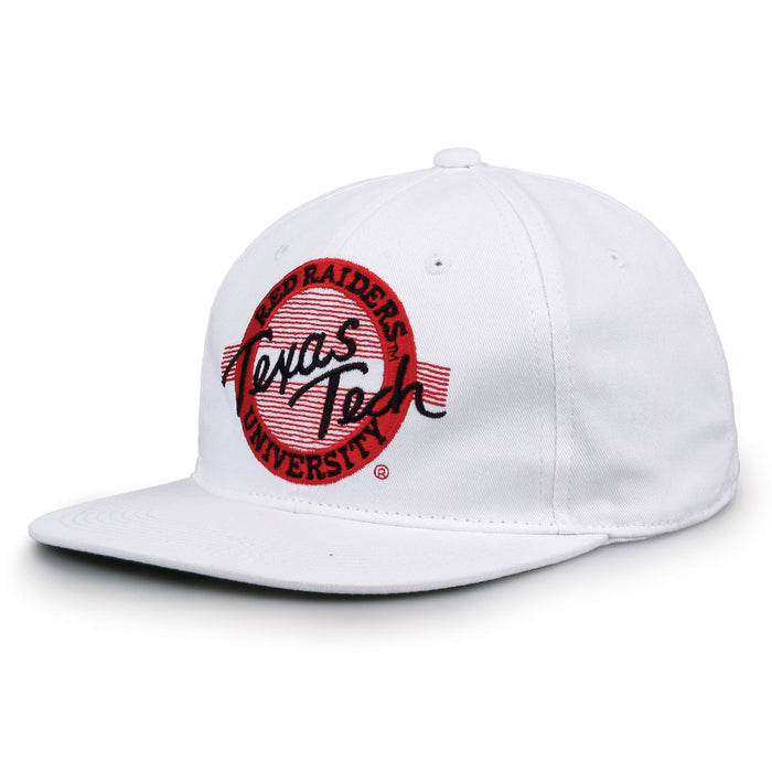 Texas Tech Red Raiders Retro Circle Snapback - White, alternate view 1