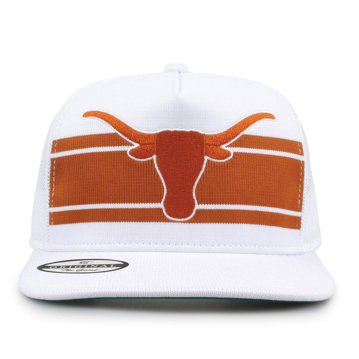 University of Texas Class of '92 trucker hat, front view with embroidered logo and stripes
