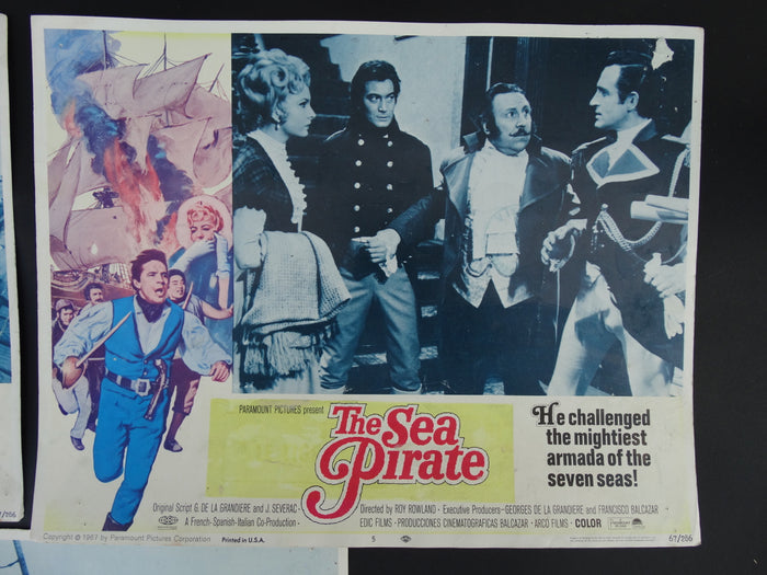 THE SEA PIRATE 1966 - set of 3 Lobby Cards #2