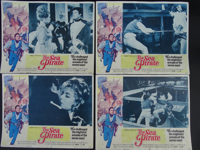 THE SEA PIRATE 1966 - set of 4 Lobby Cards #1