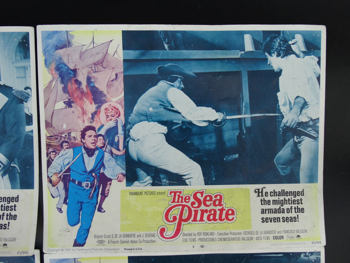 THE SEA PIRATE 1966 - set of 4 Lobby Cards #1