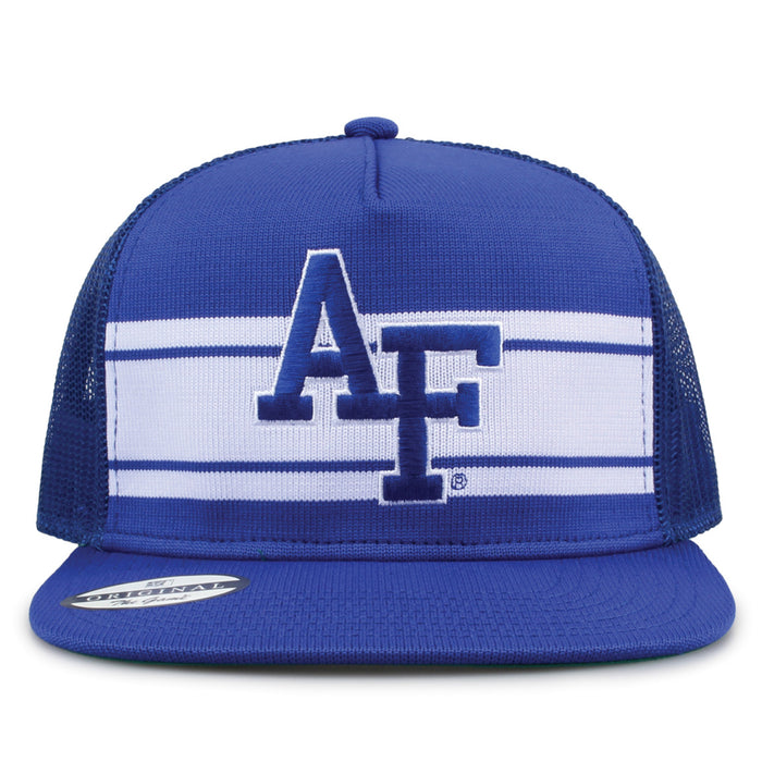 United States Air Force Academy Class of '92 trucker hat, front view with embroidered logo and stripes