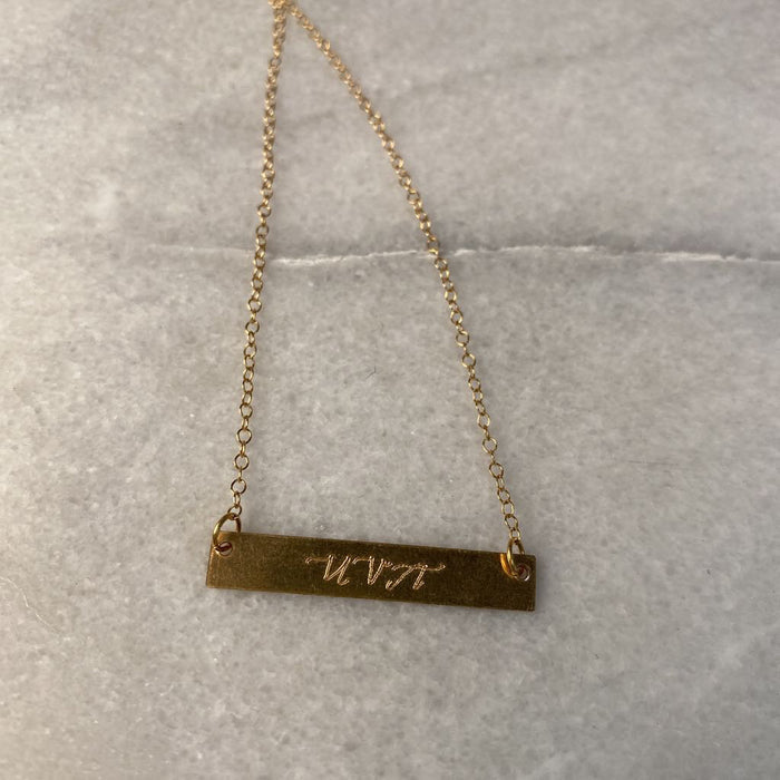 UVA Coordinates Bar Necklace