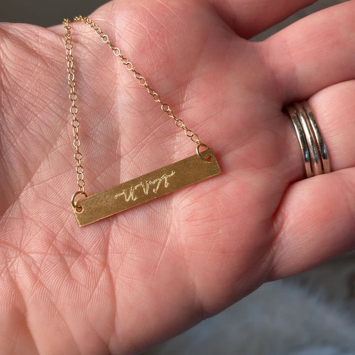 UVA Coordinates Bar Necklace
