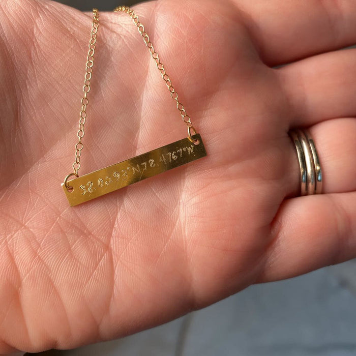 UVA Coordinates Bar Necklace