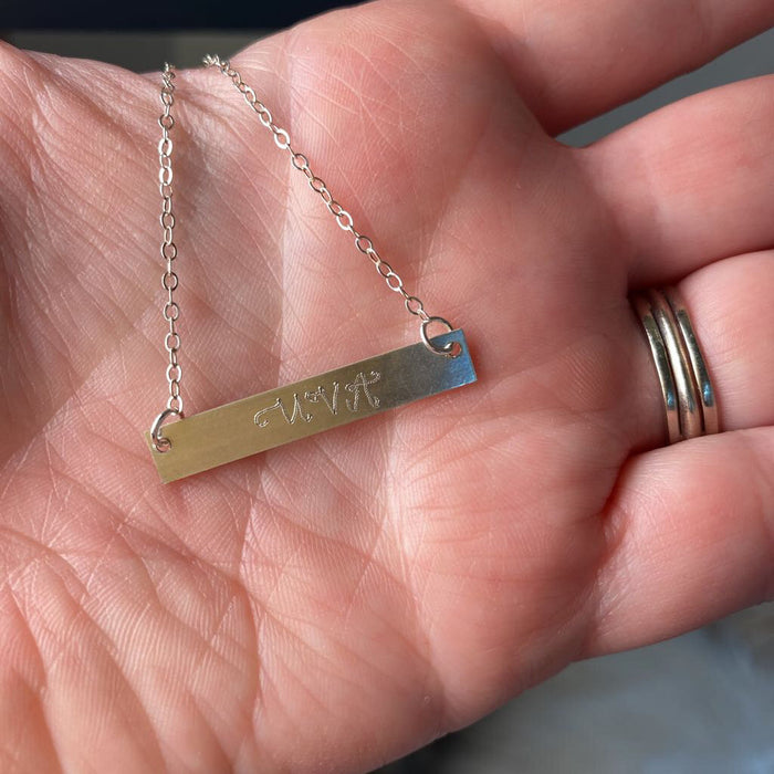 UVA Coordinates Bar Necklace
