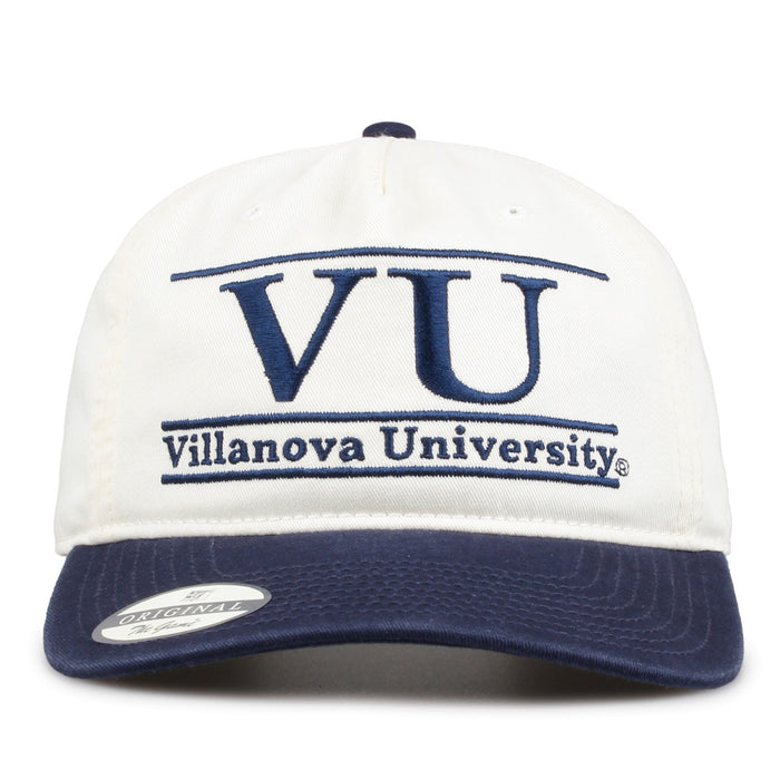 Villanova Original Bar snapback hat with embroidered school design, front view